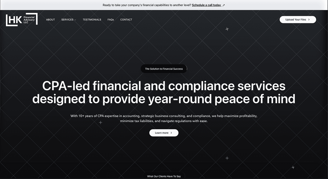 HK Financial Advisory LLC screenshot